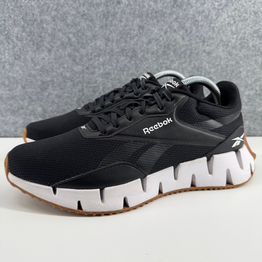 Reebok Zig Dynamica 4 Running Shoes Mens 9.5 Black White Gum Zigzag Sole